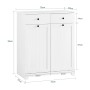 SoBuy Badschrank mit 2 Wäschesäcken Wäscheschrank Wäschesammler Weiß 78x90x38cm BZR33-II-W_3