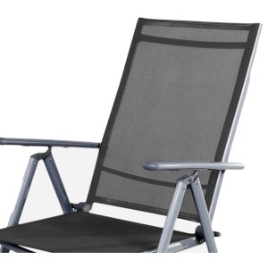 Mojawo Gartenstuhl Hochlehner, 7-fach verstellbar, klappbar, Aluminium silber/anthrazit.