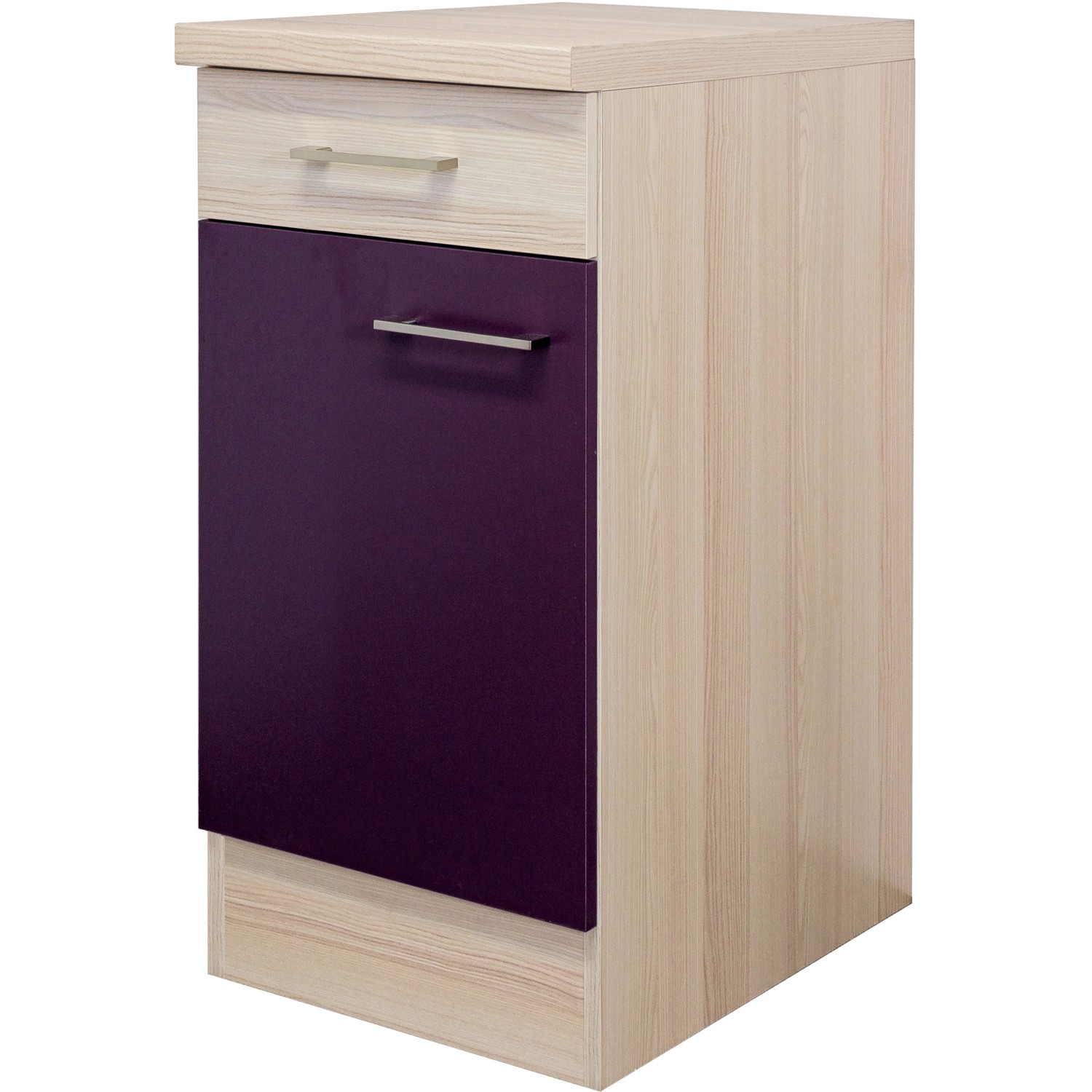 Flex-Well Exclusiv Unterschrank Focus 40 cm Akazie-Aubergine-Akazie