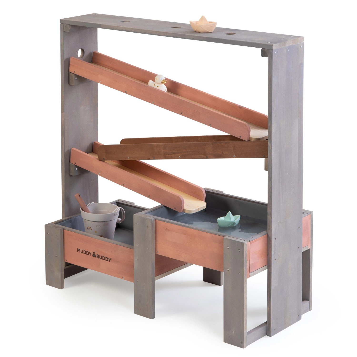 MUDDY BUDDY Wasserbahn Aqua Tower  Warmgrau Puderrosa