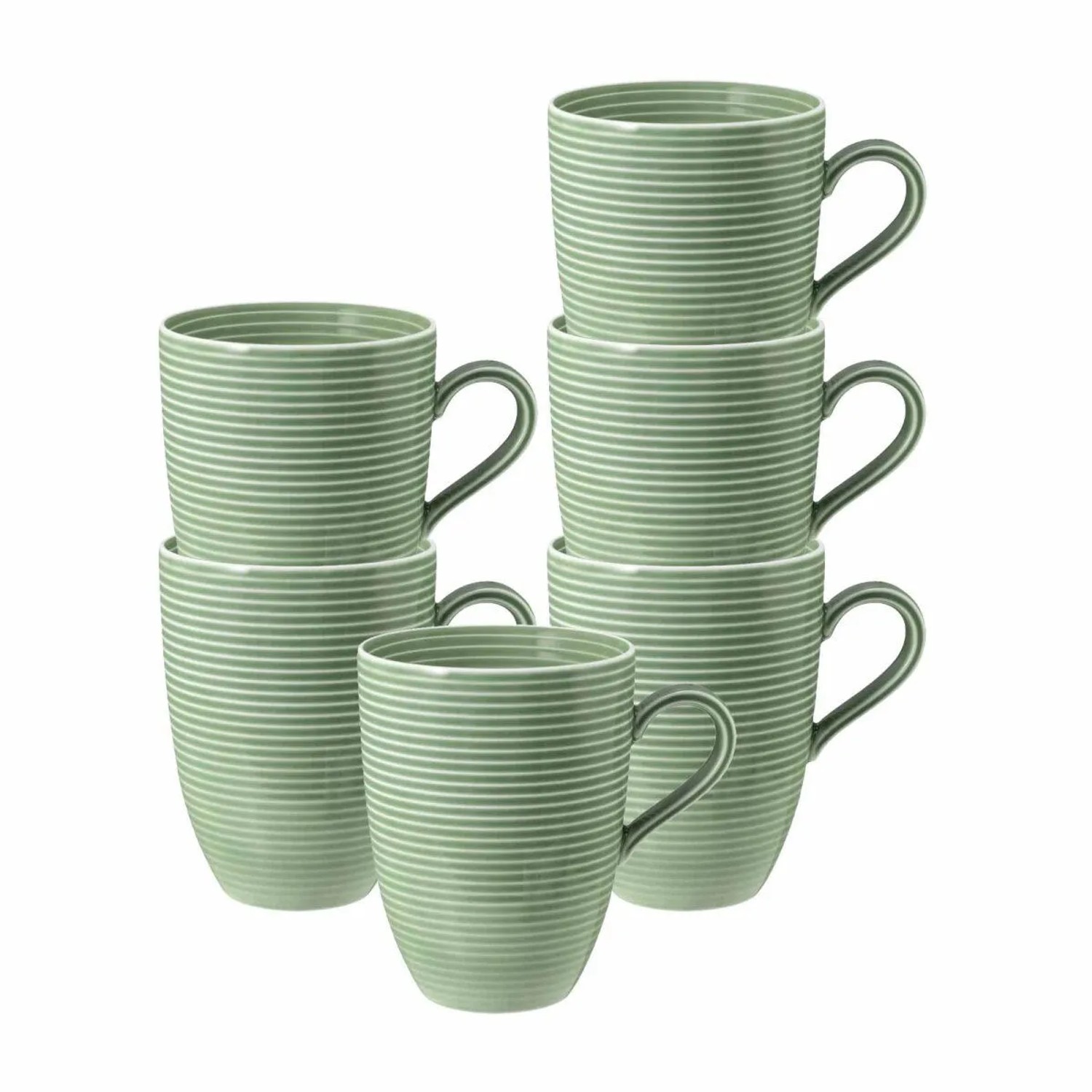 Seltmann Weiden Beat Color Glaze Kaffeebecher 350 ml 6er Set Salbeigrün