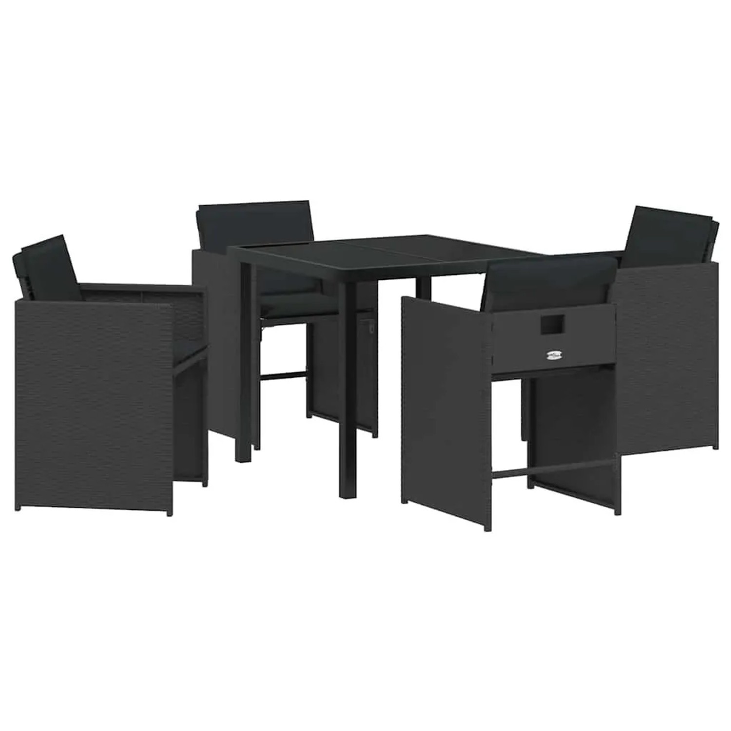 vidaXL Garten Essgruppe 5-Tlg Schwarz Poly-Rattan 3380689 günstig online kaufen