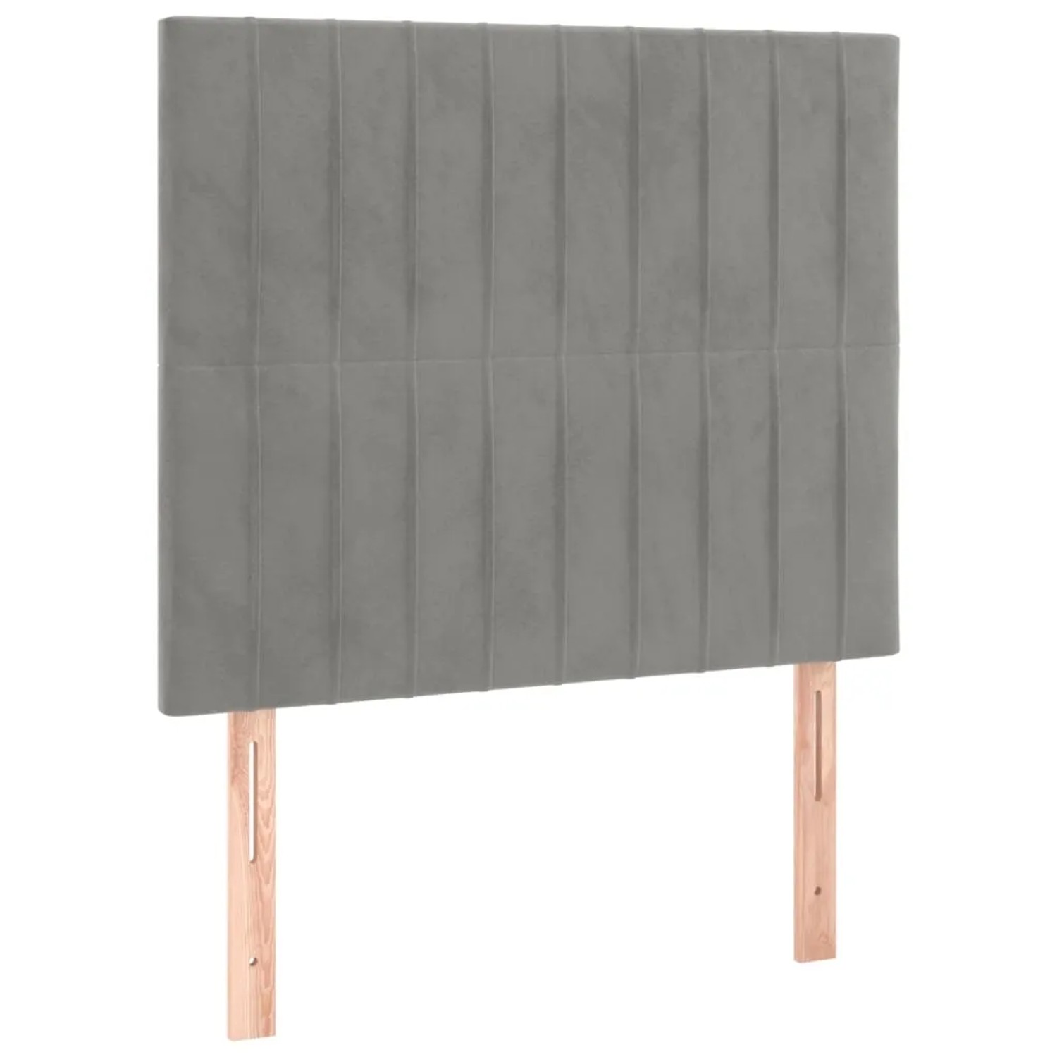 Hellgraues vidaXL Boxspringbett mit Samt-Kopfteil, 80x200 cm. Bett mit Matratze und Füßen.