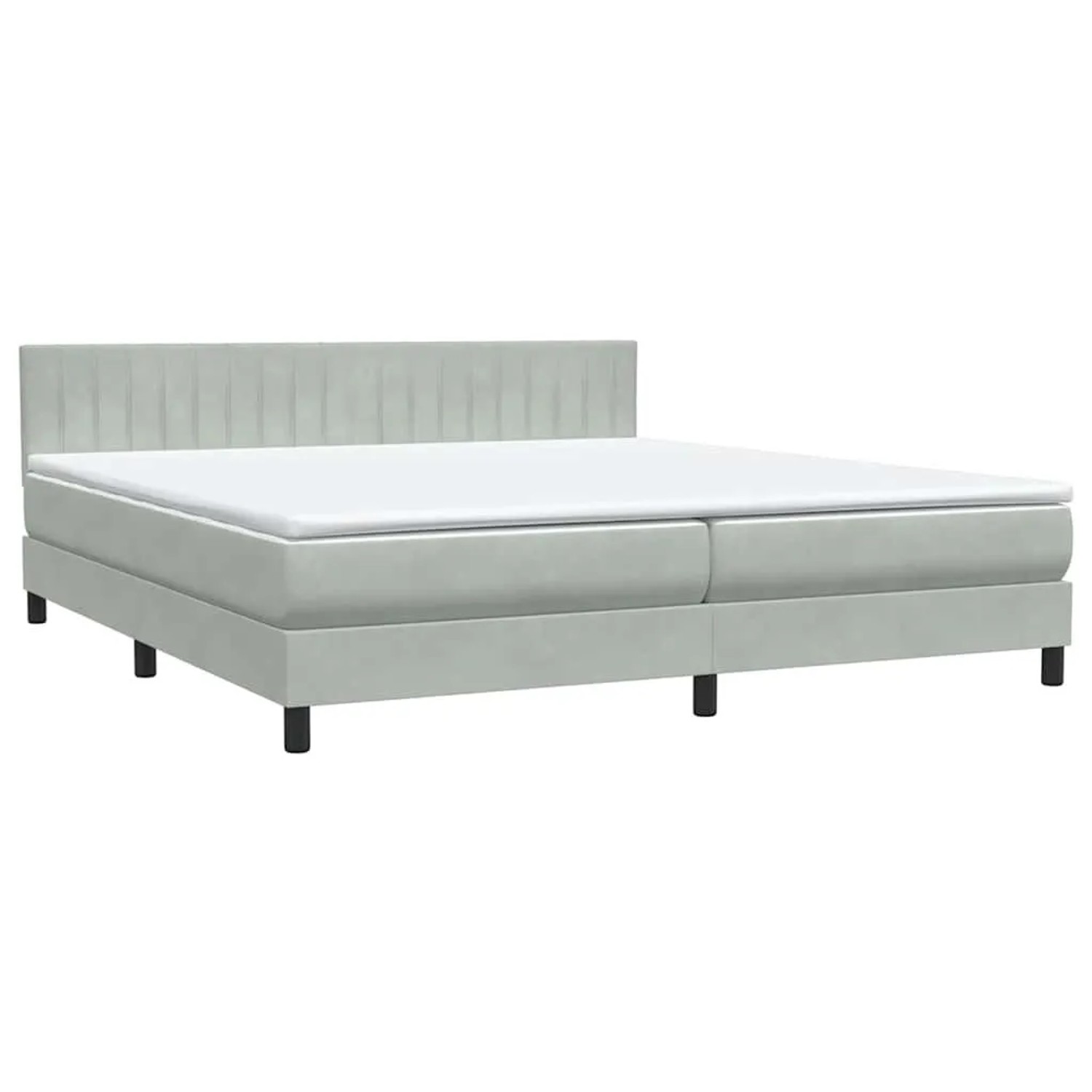 vidaXL Boxspringbett mit Matratze Hellgrau 180x220 cm Samt 3316461 günstig online kaufen