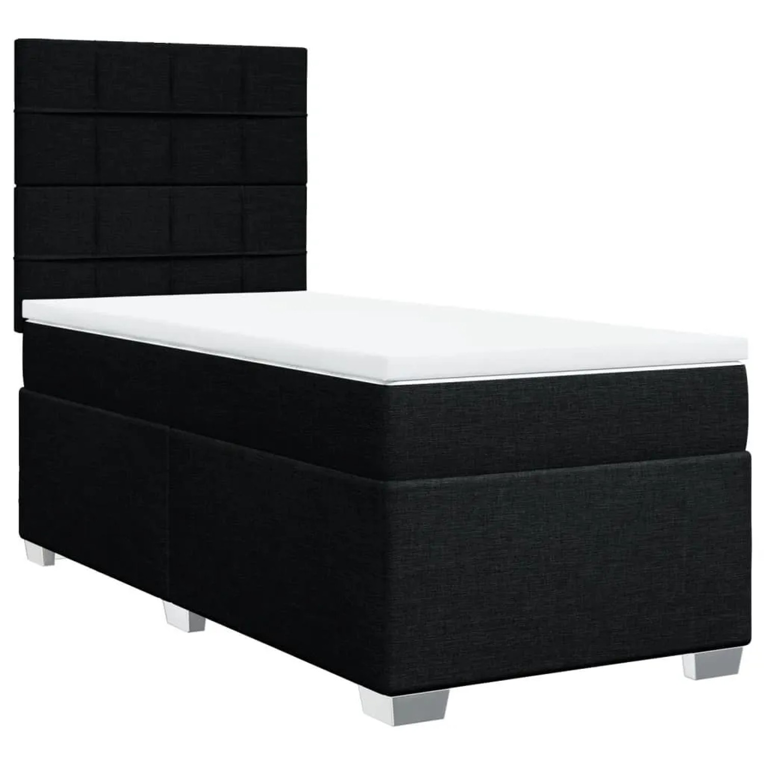 vidaXL Boxspringbett mit Matratze Schwarz 90x200 cm Stoff 3290373 günstig online kaufen