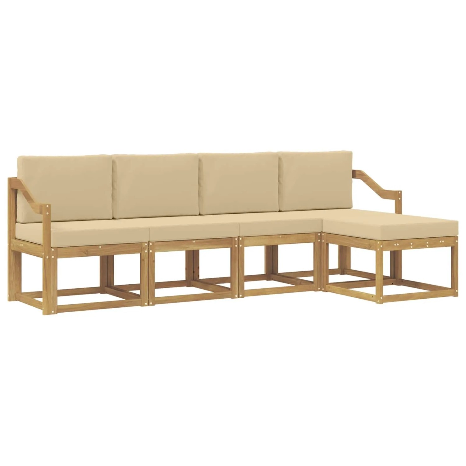 vidaXL Outdoor-Sofagarnitur mit Kissen 5 Stk Weiß und Beige 3387507