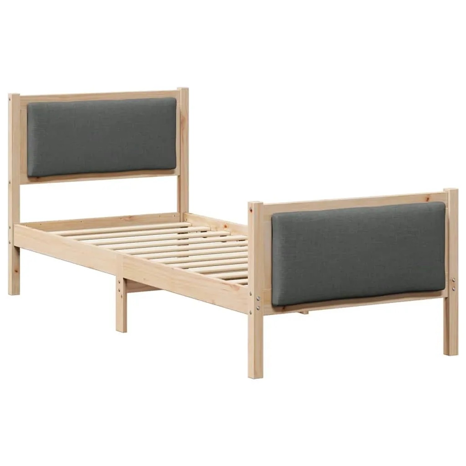 vidaXL Bettrahmen mit Kopfteil Dunkelgrau 80 x 200 cm Stoff 878360