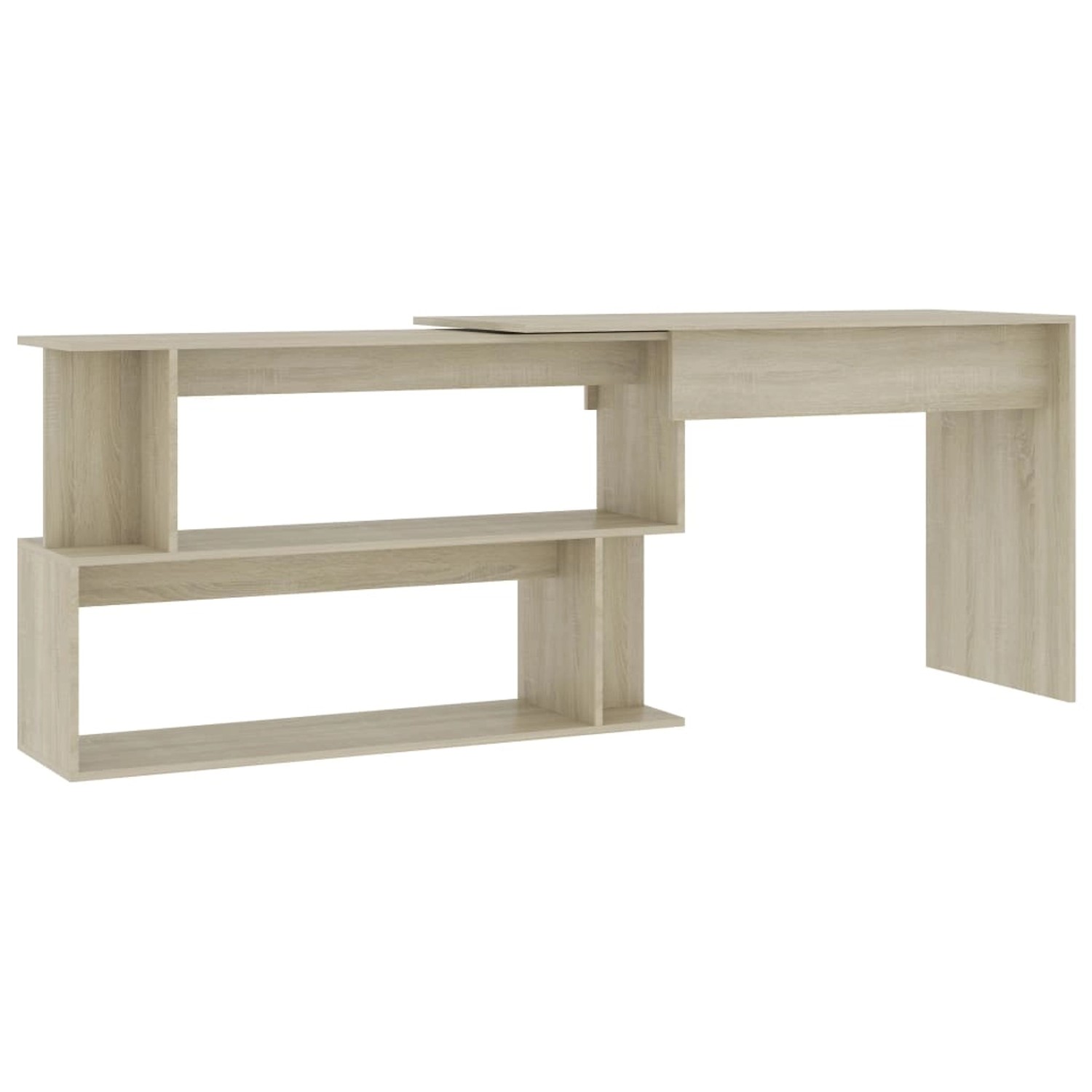 vidaXL Eckschreibtisch Sonoma-Eiche 200x50x76 cm Holzwerkstoff 801101 günstig online kaufen