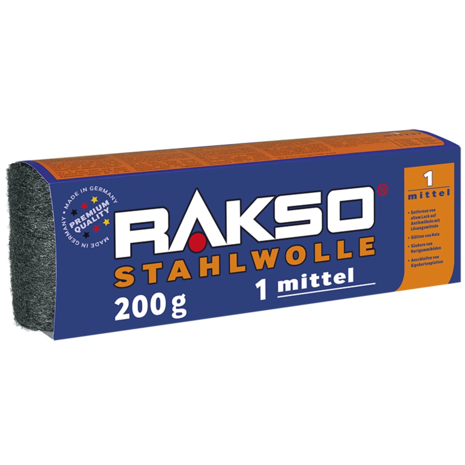 RAKSO Stahlwolle Banderole Sorte 1 Mittel 1 x 200g