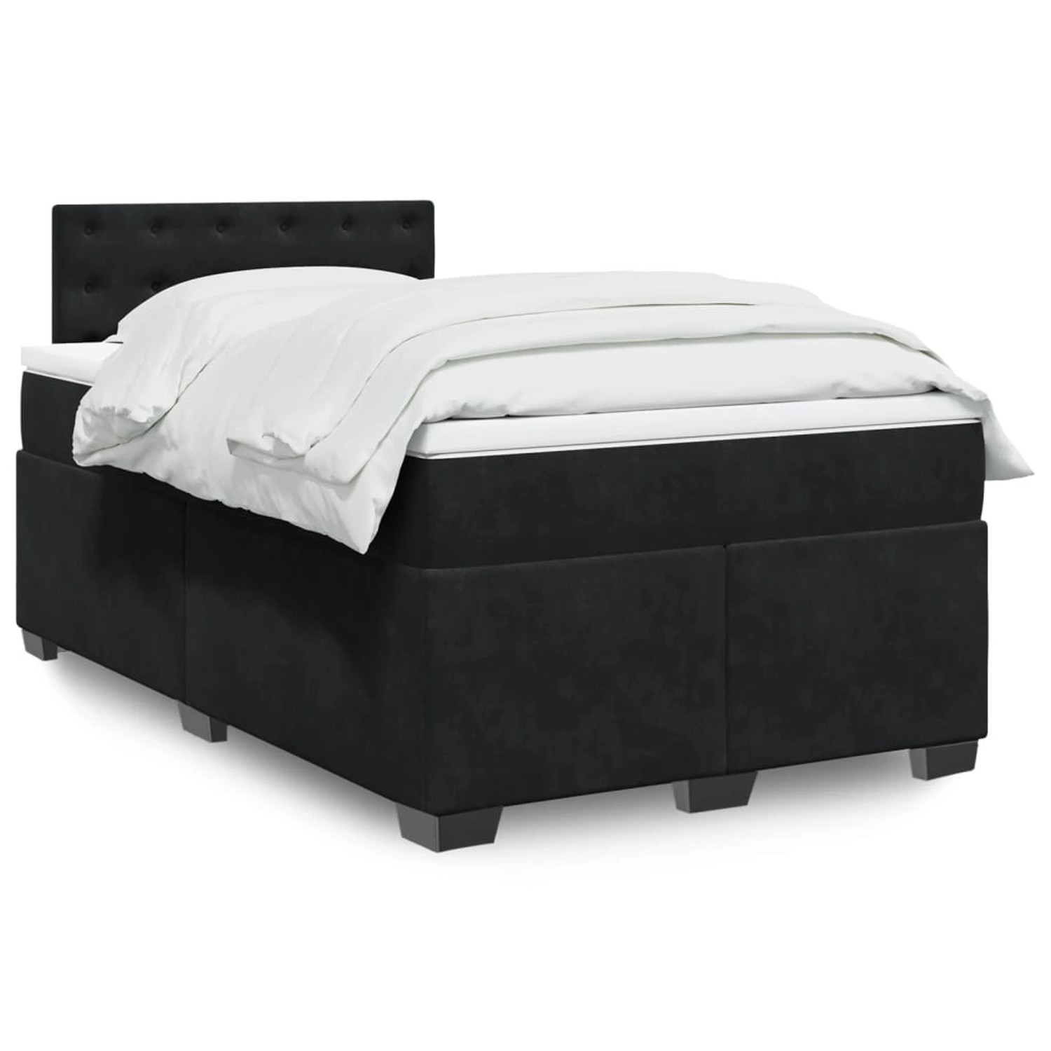 vidaXL Boxspringbett mit Matratze Schwarz 120x190 cm Samt 3288572 günstig online kaufen
