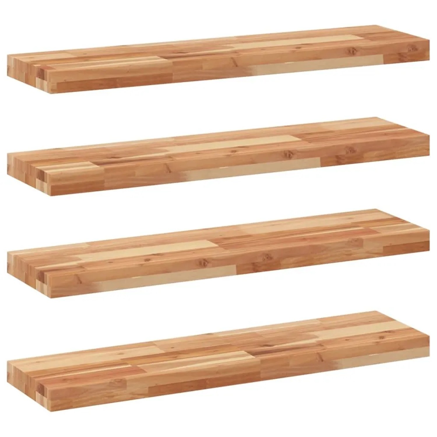 vidaXL Schweberegale 4 Stk 100x20x4 cm Massivholz Akazie Ölbehandelt 3279590