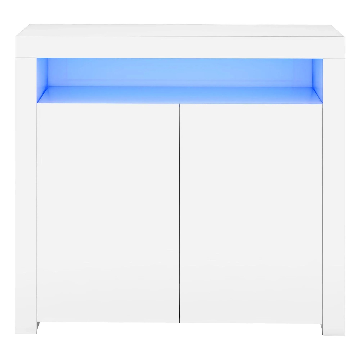 Merax Sideboard Hochglanz mit LED Aufbewahrungsschrank Weiß