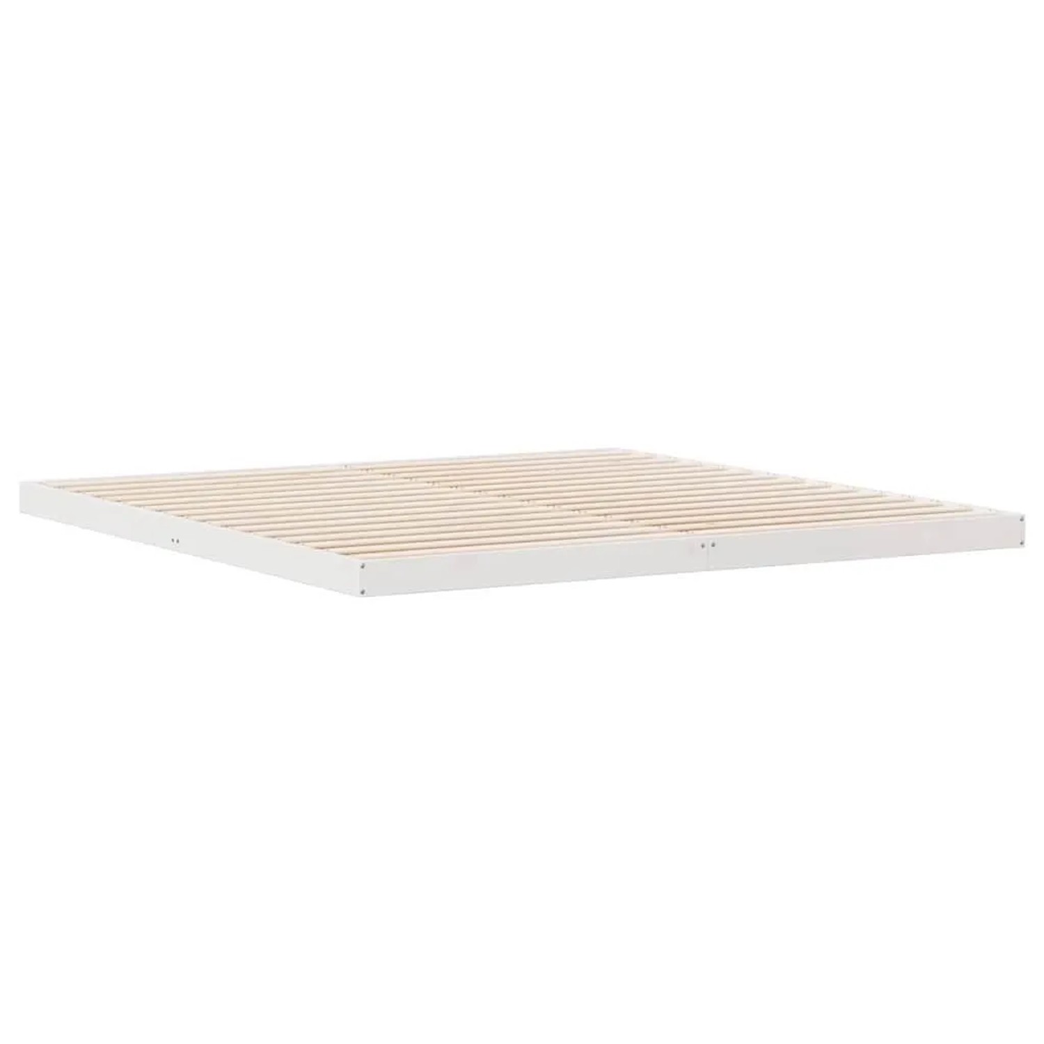 vidaXL Bodenbettrahmen Weiß 213,5 x 104 x 9 cm Massives Kiefernholz 869759