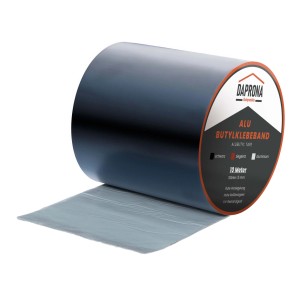 Daprona Butylband, 10m x 150mm, Alu schwarz, Dichtband für Reparaturen.