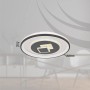 Moderne LED-Deckenleuchte Sundi von Globo, weiß/graphit, Ø 50 cm, dimmbar mit Fernbedienung.