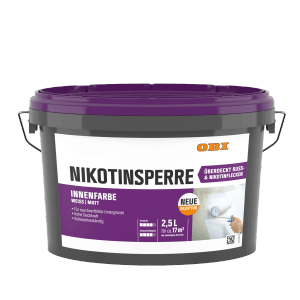 OBI Wandfarbe Nikotinsperre Weiß Matt 2,5 l