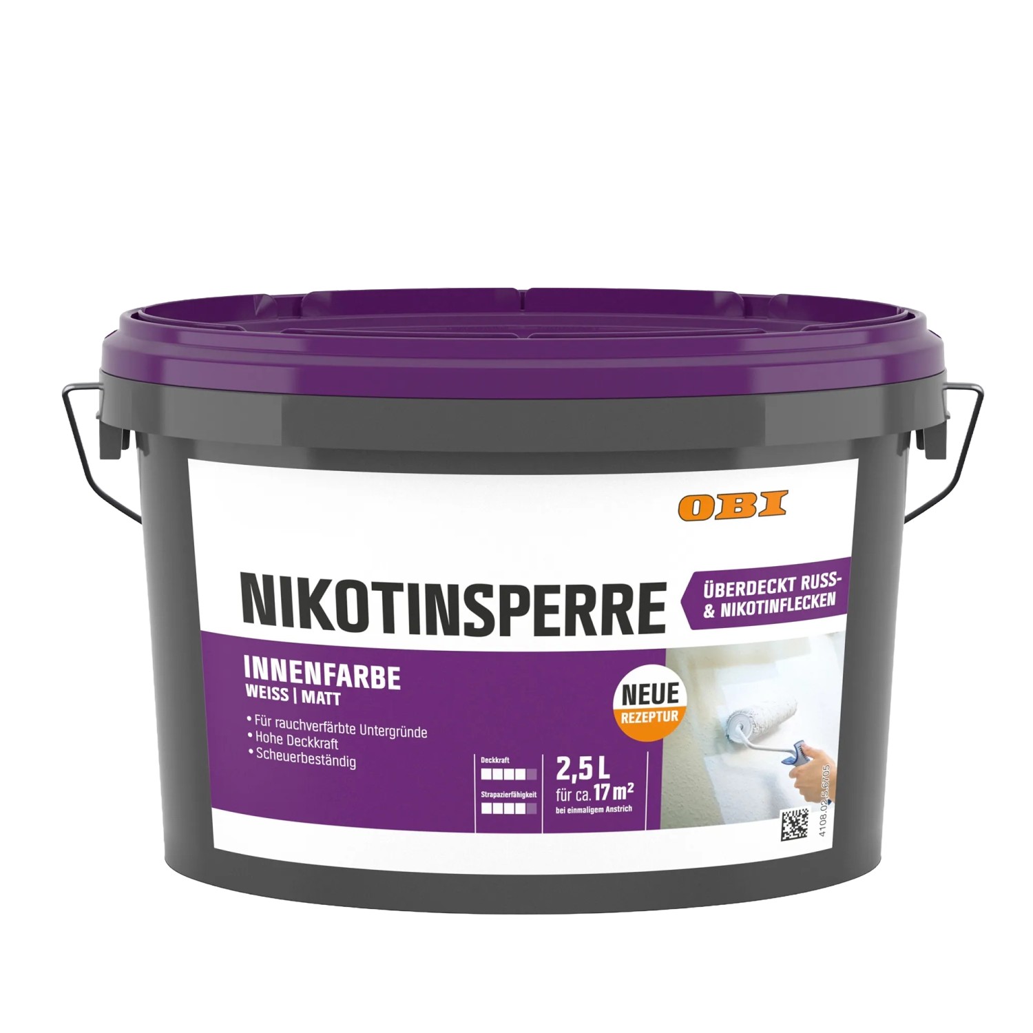 OBI Wandfarbe Nikotinsperre Weiß Matt 2,5 l