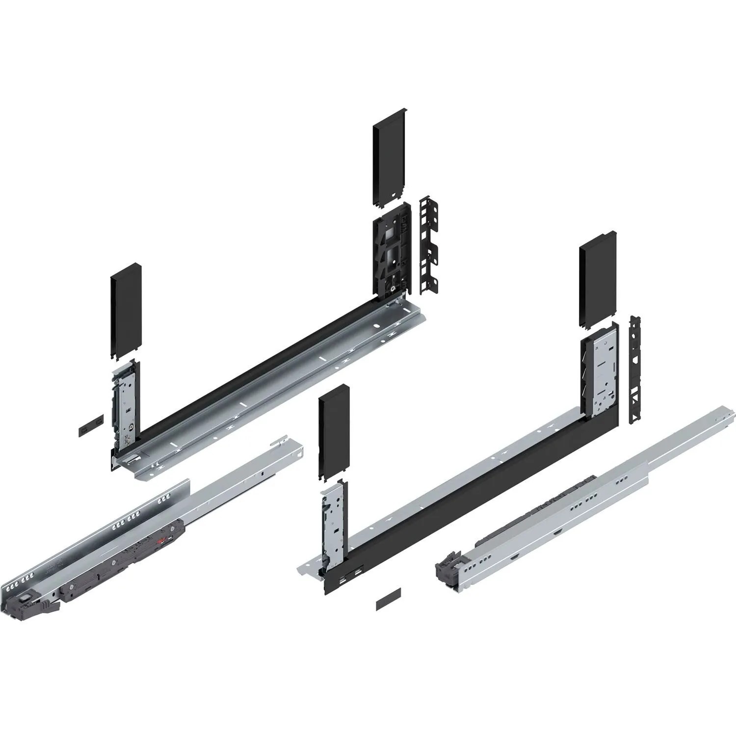 Blum Schubladensystem Legrabox free Höhe C Tip-On Vollauszug 600 mm 40 kg Carbonschwarz