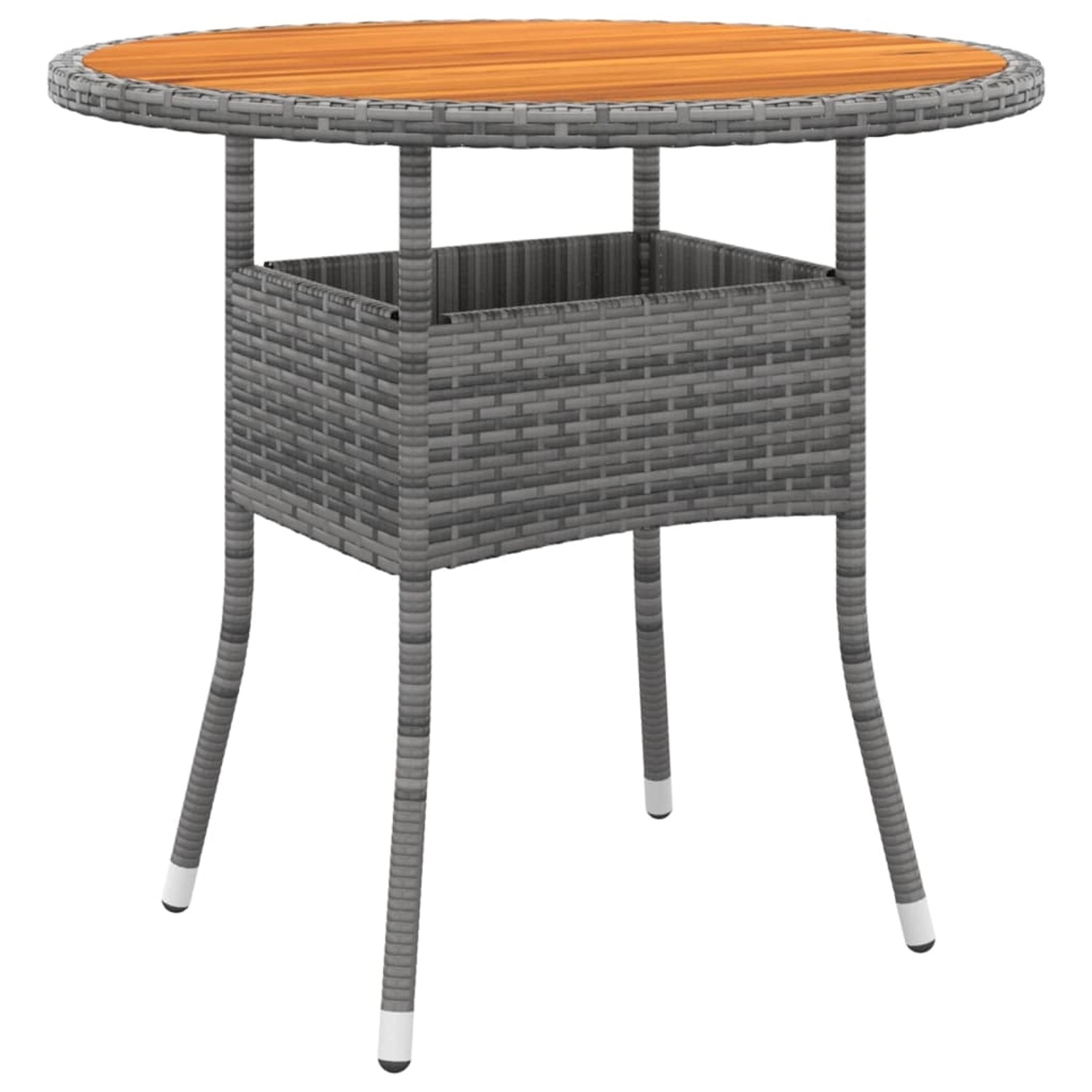 vidaXL Gartentisch Ø80x75 cm Akazienholz und Poly Rattan Grau 310609