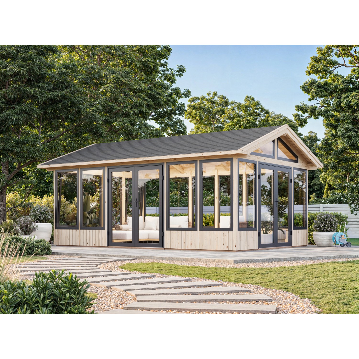 Palmako Pavillon Isabella 597 x 401 cm Tauchgrundiert Transparent FSC® günstig online kaufen