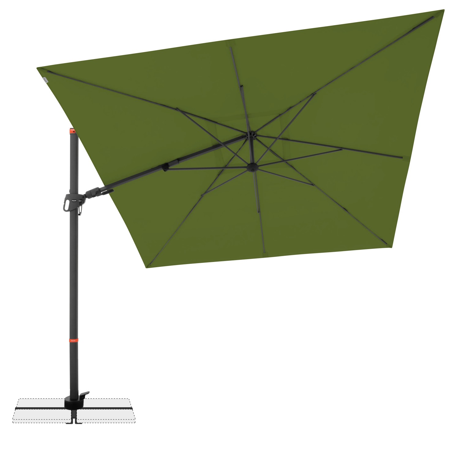 Doppler Ampelschirm MyZone, 280x280 cm, Kiwi, mit Dreh- und Neigungsfunktion.