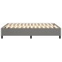 Dunkelgraues Boxspringbett 140x200 cm ohne Matratze.