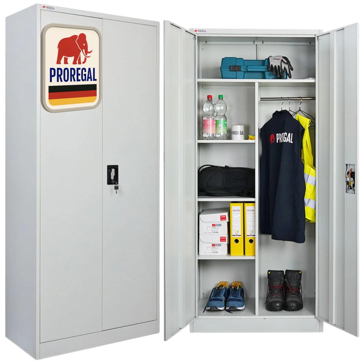 PROREGAL Flügeltürenschrank ELEPHANT Mit 2 Türen Abschließbar HxBxT 180x80x günstig online kaufen