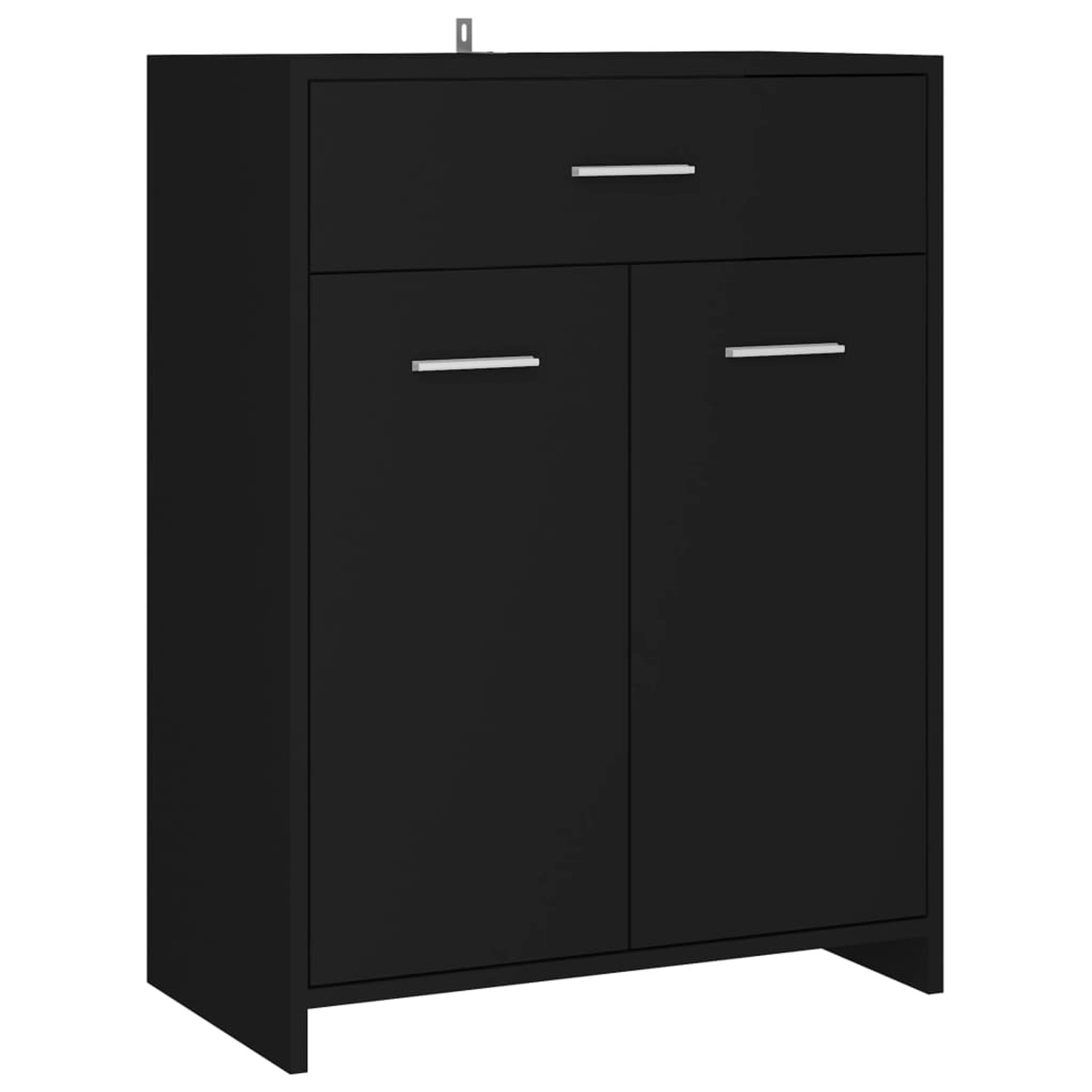 vidaXL Badezimmerschrank Schwarz 60x33x80 cm Holzwerkstoff