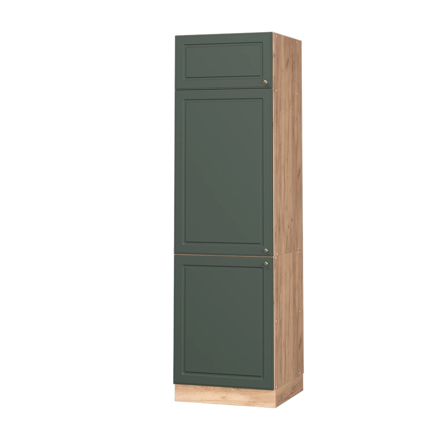 Vicco Kühlumbauschrank Fame-Line Grün-Gold Landhaus/Goldkraft Eiche 60 cm günstig online kaufen