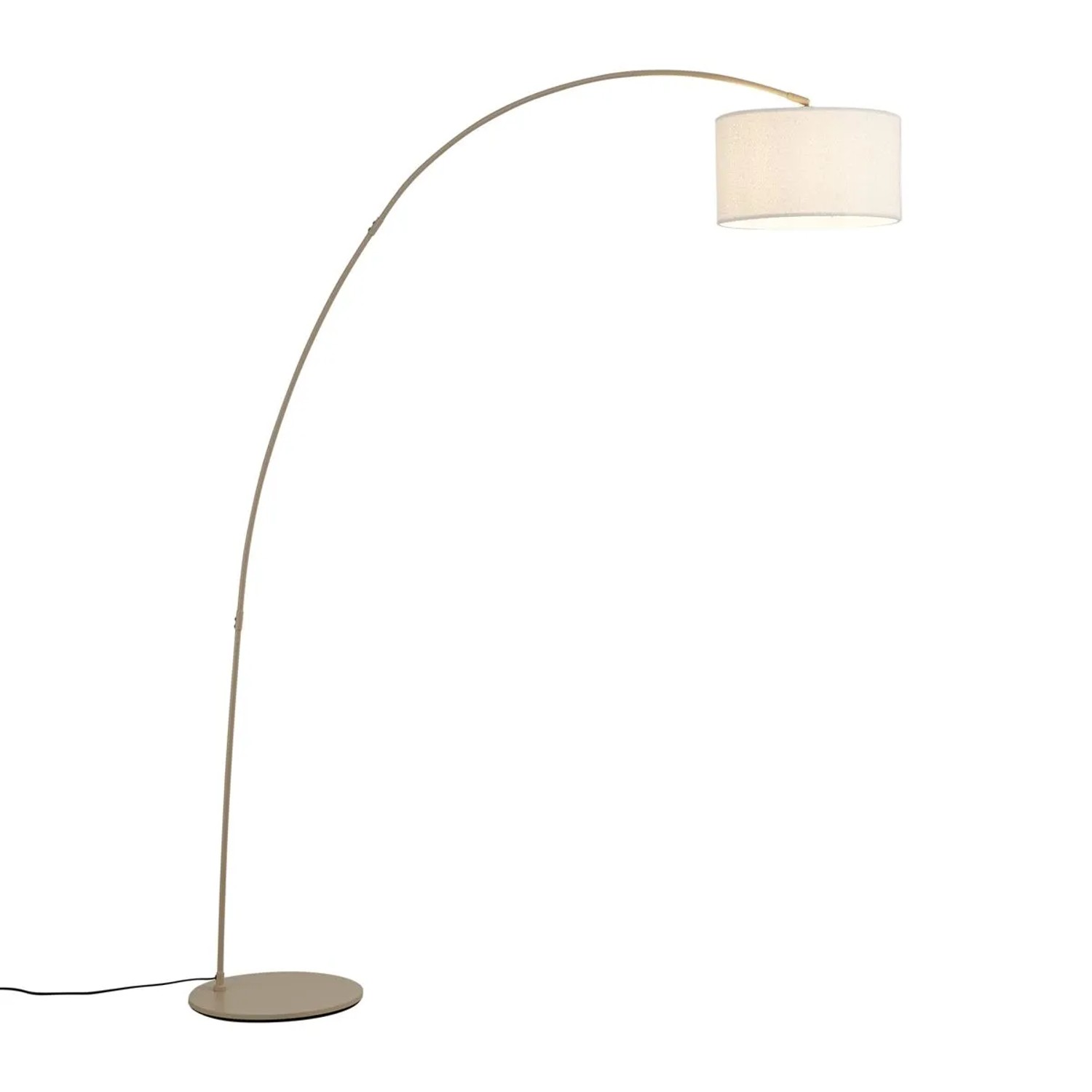 QAZQA Moderner Bogenlampe Beige mit Teddy Schirm Vinossa