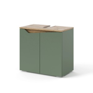 Vicco Waschbeckenunterschrank Marelle, grün/anthrazit, 60 cm breit, mit 2 Türen.