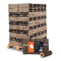 Heizfuxx Pinikay Octagon Holzbriketts auf Palette. Dunkle, achteckige Hartholzbriketts mit Zugloch, 960kg Brennstoffe.
