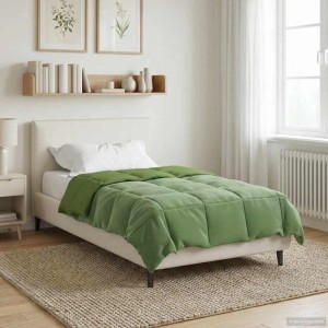 vidaXL Sommerdecke Gepolstert Grün 155 x 220 cm Mikrofaser 42025960