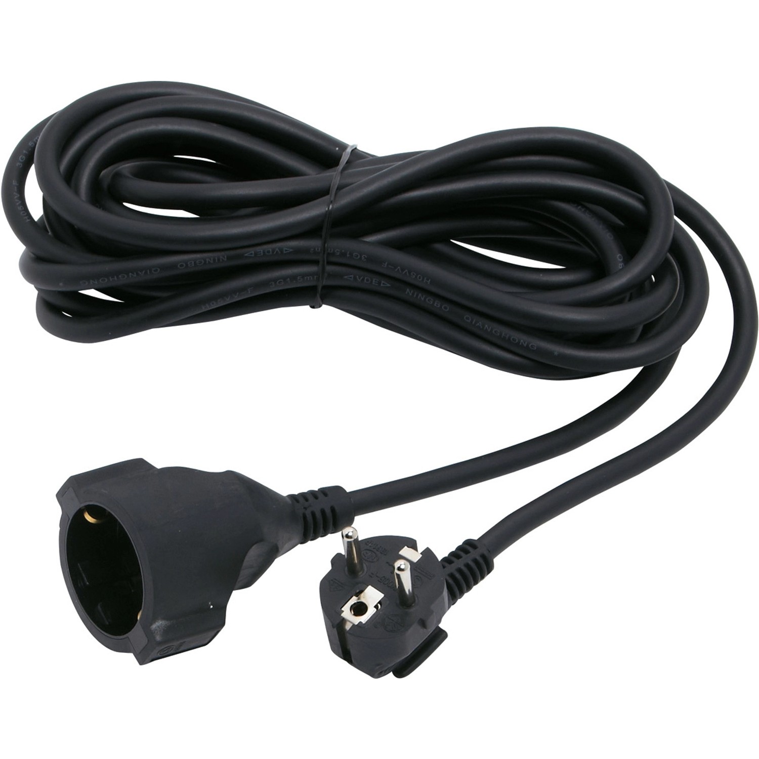 Schuko Verlängerungskabel Schwarz 5 m