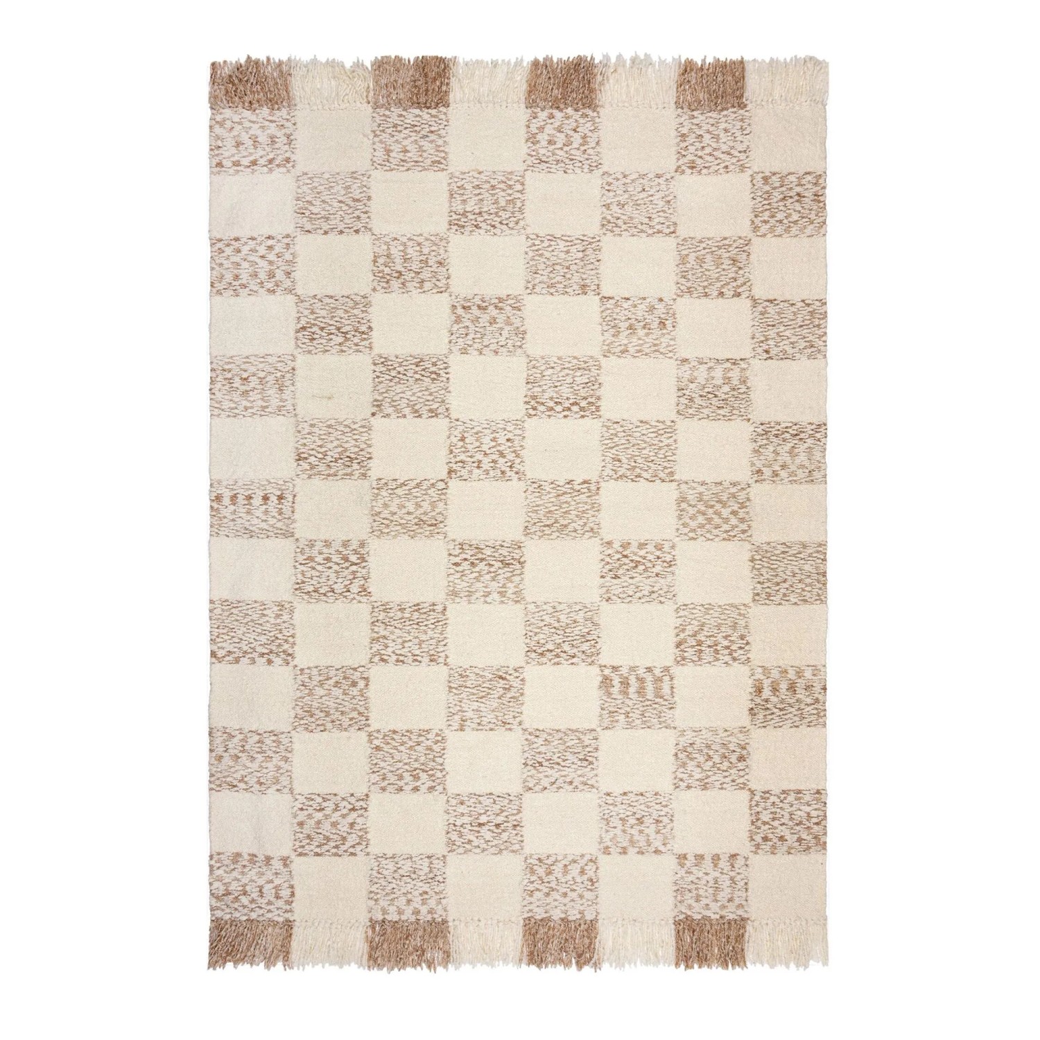 Flair Rugs Kurzflorteppich Eric Checkboard Rug 200 cm x 300 cm Beige