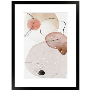 Schwarzer WANDStyle Bilderrahmen aus Holz, 10x15 cm, mit abstraktem Aquarellbild im modernen Stil.