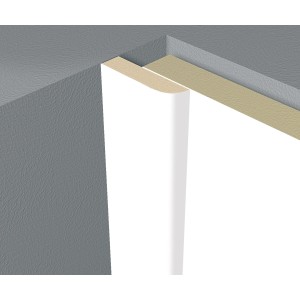Weiße Abdeckleiste (6x25 mm) für Paneele, zur Verkleidung von Wandfugen.