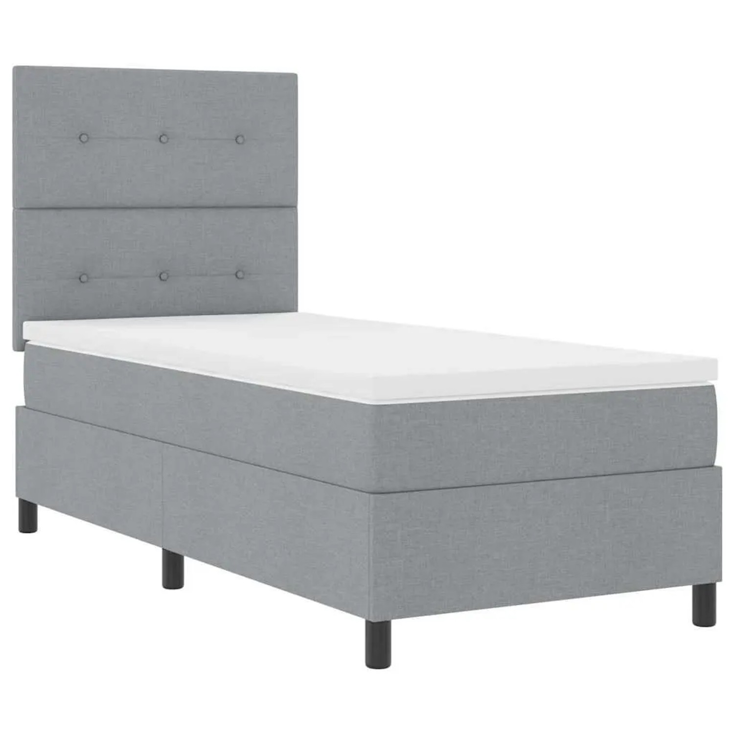 vidaXL Boxspringbett mit Matratze Hellgrau 100 x 200 cm Stoff 3339364 günstig online kaufen