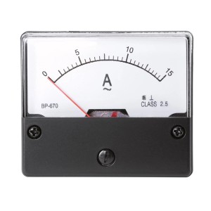 Blanko Amperemeter 0-15 A AC für Einbau, analoges Messgerät für Stromstärke.