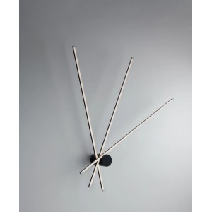 Schwarze 3-flammige LED Deckenleuchte Shanghai von Luce Design, 100x92cm.