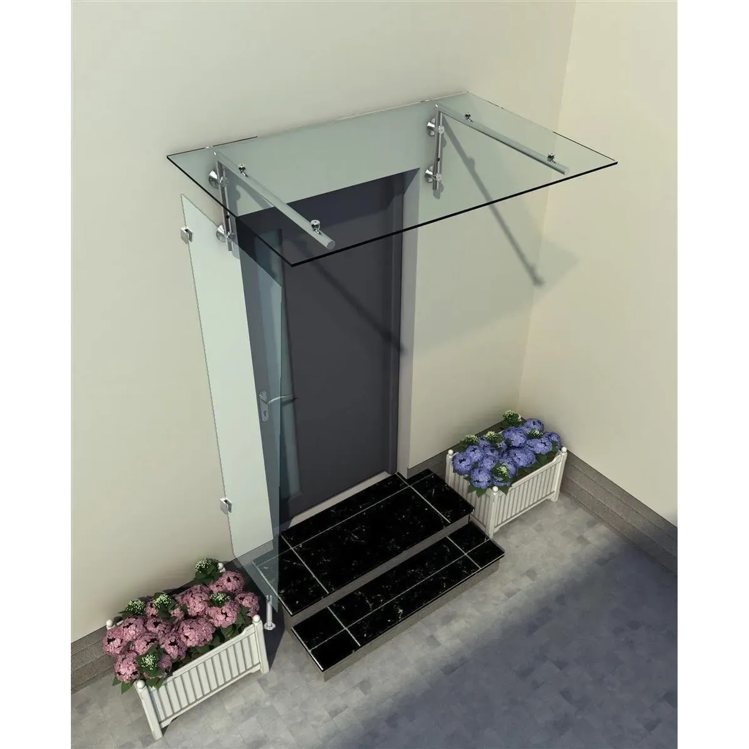 Glaszentrum Hagen 80x200x60 cm Seitenteil für Glasvordach Klarglas