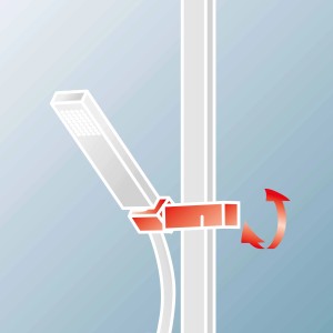 Detailaufnahme: Verstellbare Handbrause des Schulte ExpressPlus Duschsystems White Style VersionSquare.
