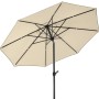 Schneider Marktschirm Adria, Ø 300 cm, Natur, mit Knickfunktion für optimale Schattenausrichtung.