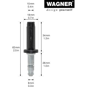 Wagner Teewagenstift mit Hülse, 10 mm, 2er-Set für Rollen & Räder.