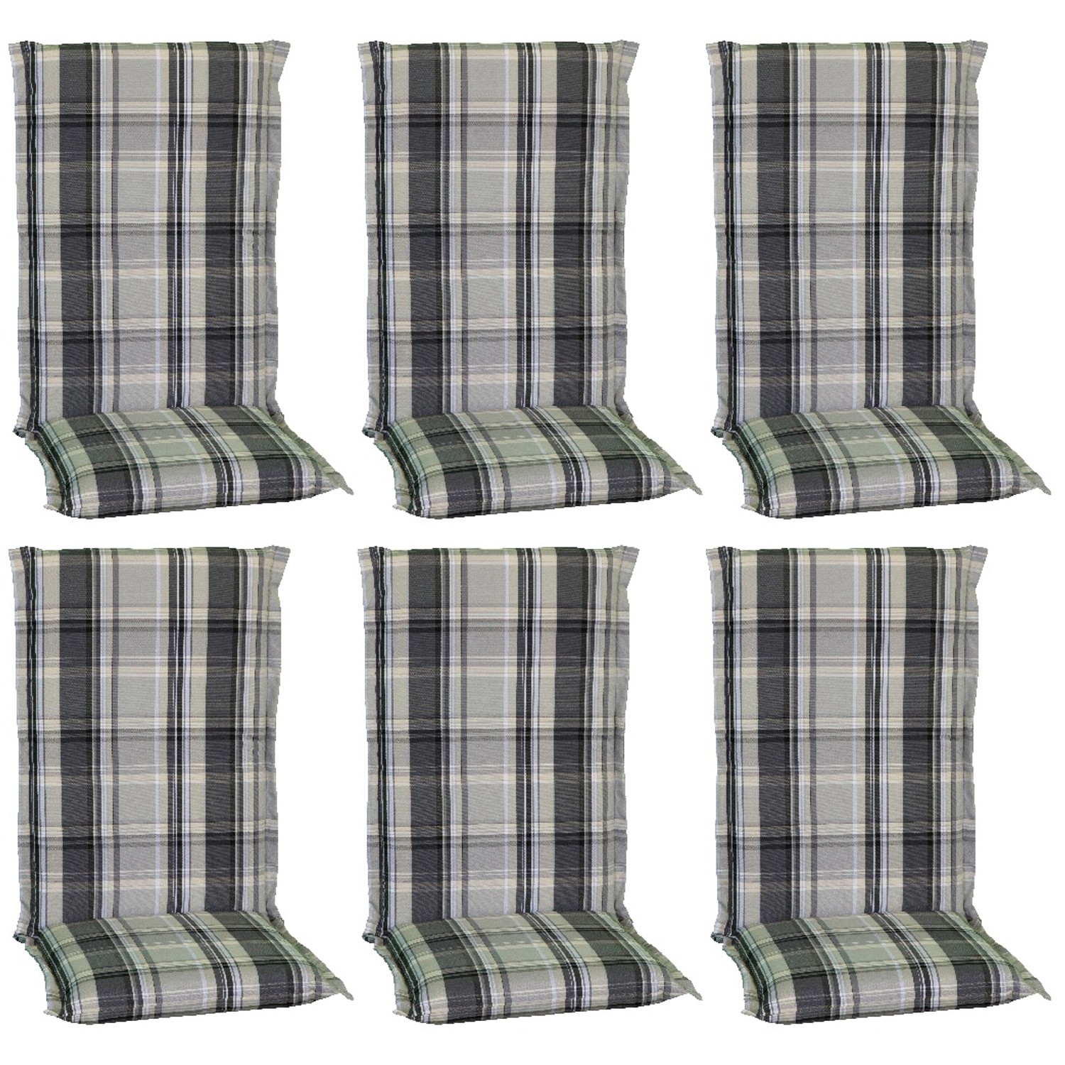 Beo Sitzauflage Hochlehner Atika 6er Set Karo Beige günstig online kaufen
