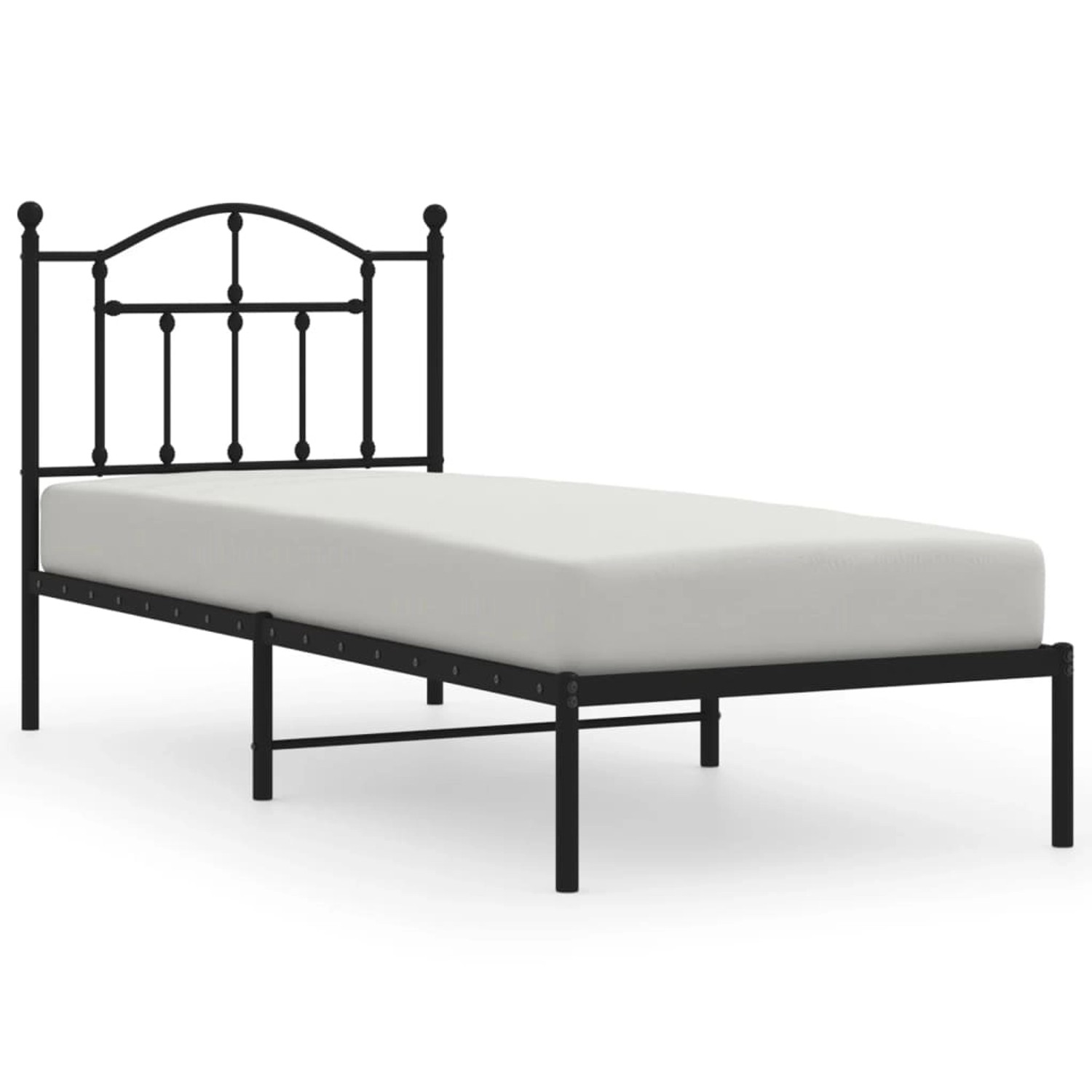 vidaXL Bettgestell mit Kopfteil Metall Schwarz 90x200 cm Modell 61846347 günstig online kaufen