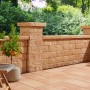 Bruchsteinmauer Pfeilerelement Sandstein, Teil eines Mauersystems für den Garten.
