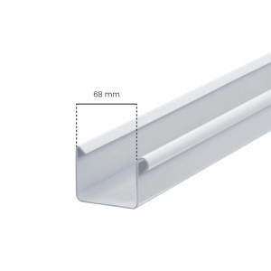 Inefa Kastenrinne, 200cm, NW 68, Weiß. PVC Dachrinne für Dachentwässerung.
