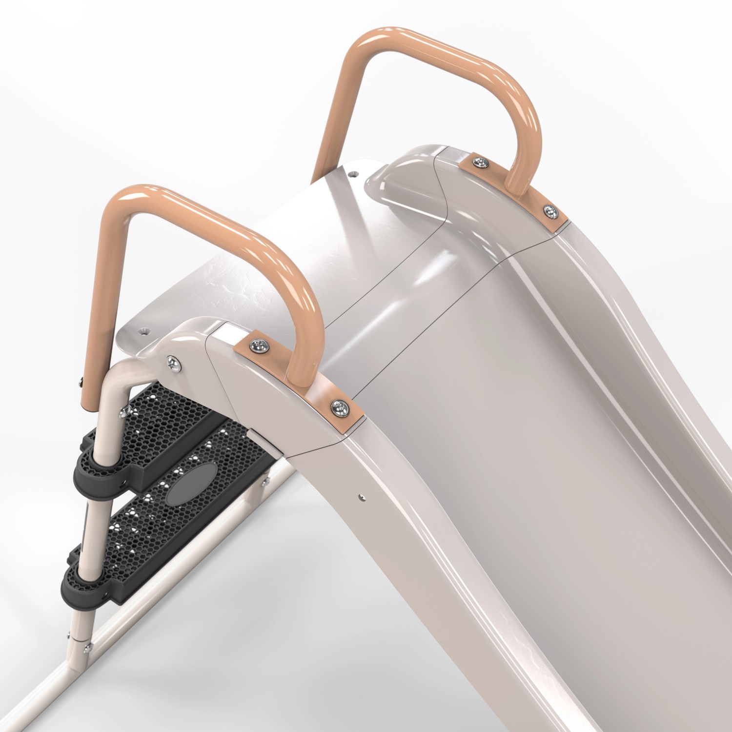 Exit Rutsche My First Slide in Pastellfarben, Detailansicht der Stufen und Handläufe.