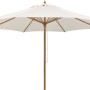 Schneider Malaga Marktschirm, Ø 300 cm, mit Seilzug. Gartenschirm in Weiß mit Holzoptik.